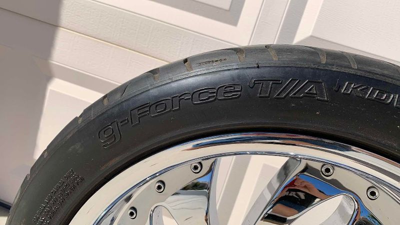 Photo 1 of MB MOTORS CHROME RIMS 18 X 8.5" BOLT PATTERN IS 5 X 20.65 MM ORIGINALLY ON 1989 FIREBIRD AND B.F. GOODRICH G-FORCE T/A TIRES 225/40ZR18 95Y