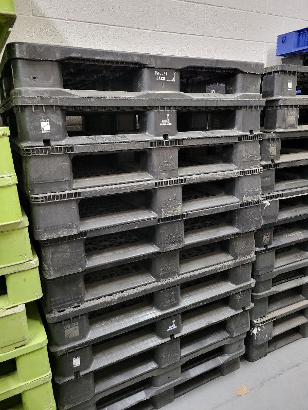 Photo 1 of ONE STACKABLE PLASTIC PALLET 40” TO 48” SQUARE. DIFFERENT TYPES AVAILABLE.