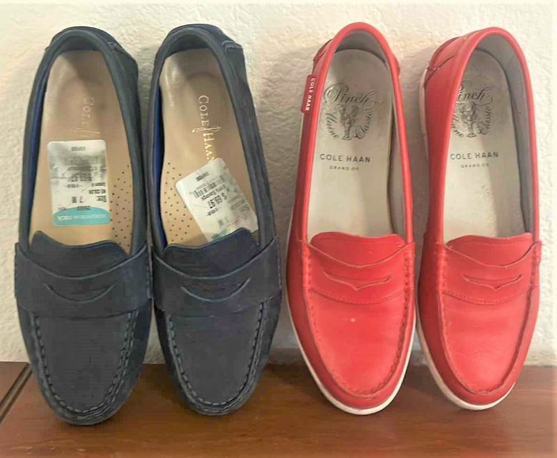 Photo 1 of 2 PAIR COLE HAAN LEATHER SLIP ONS SIZE 7