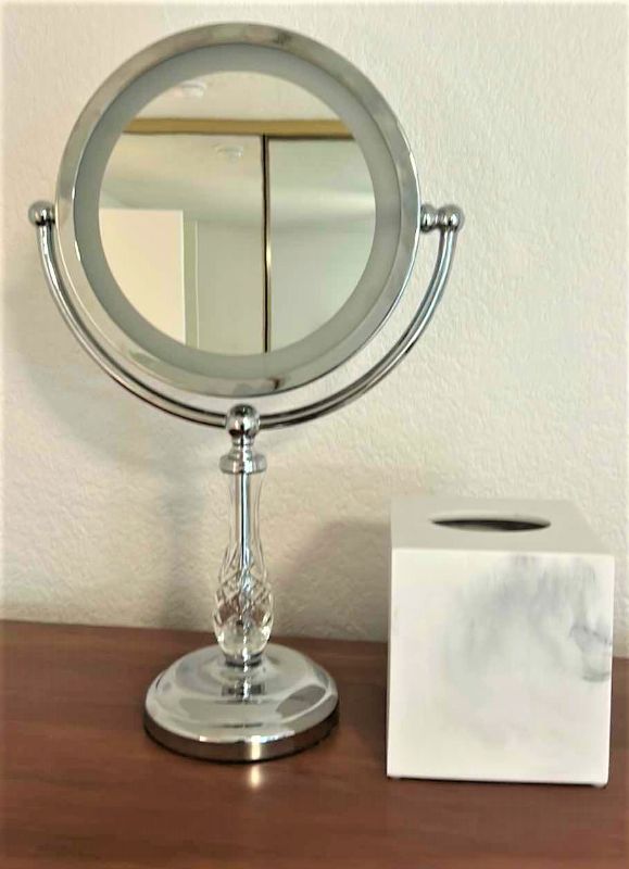 Photo 1 of 2 SIDED MAKEUP MIRROR AND KLEENEX HOLDER