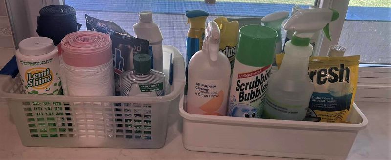 Photo 1 of 2 BASKETS CLEANING SUPPLIES