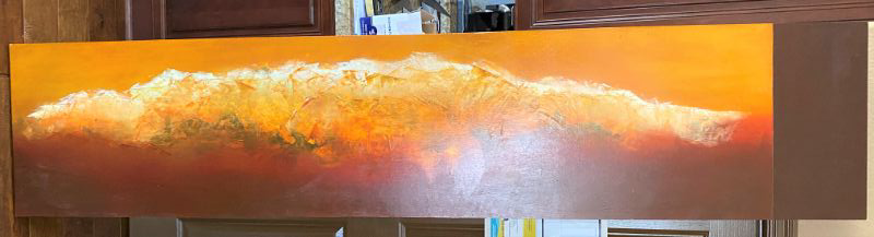 Photo 1 of ORIGINAL OIL WAVE GLAZE ARTWORK BY PETER BUREGA “SONG LINES, NO. 42”, SIGNED ON THE BACK
19” x 88”