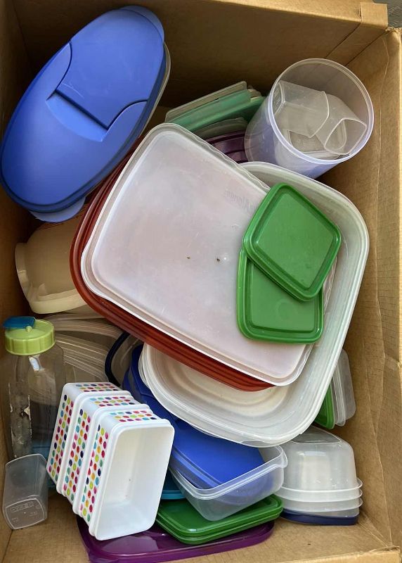 Photo 1 of LARGE BOX OF TUPPERWARE