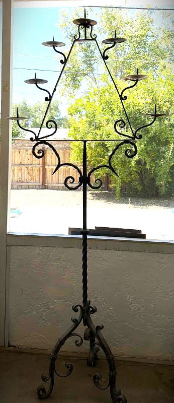 Photo 1 of HEAVY WROUGHT IRON CANDLE HOLDER 6’