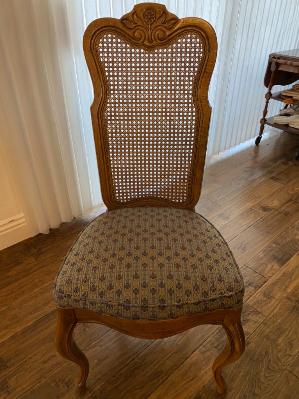 Photo 7 of DREXEL HERITAGE CABERNET PECAN FORMAL DINING WITH 8 CANE CHAIRS CUSTOMIZED WITG EXTRA LEAF TO FIT 14-16 PEOPLE 71” X 42” H 30” NO LEAFS- 3 LEAFS 20” EACH = 131”