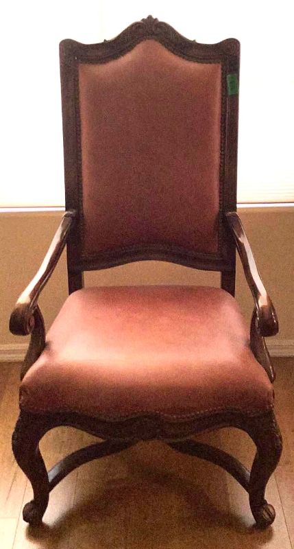 Photo 1 of EASTERN LEGENDS  WOOD AND LEATHER CHAIR 27” x 50”