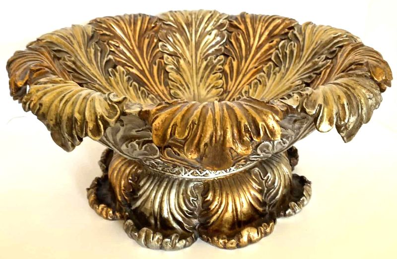 Photo 1 of LIFE STYLES HEAVY ACANTHUS LEAF VESSEL 16.5”