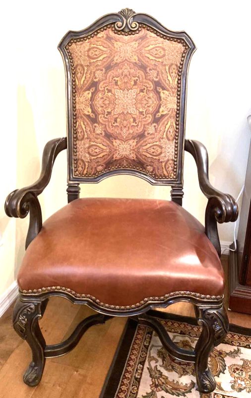 Photo 1 of LEXINGTON LEATHER AND FABRIC ARM CHAIR 27“ x 22“ H 46”