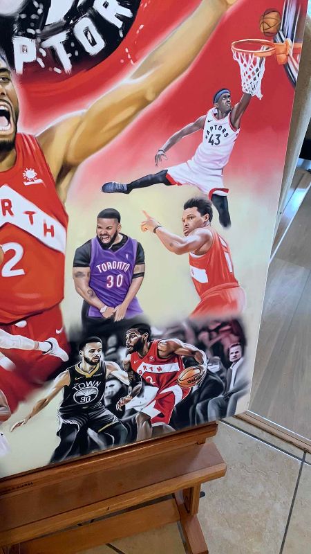 Photo 4 of NBA 2019 CHAMPIONS TORONTO RAPTORS "RAPTORS WIN" LIMITED EDITION GICLEE ON CANVAS 24" X 36"