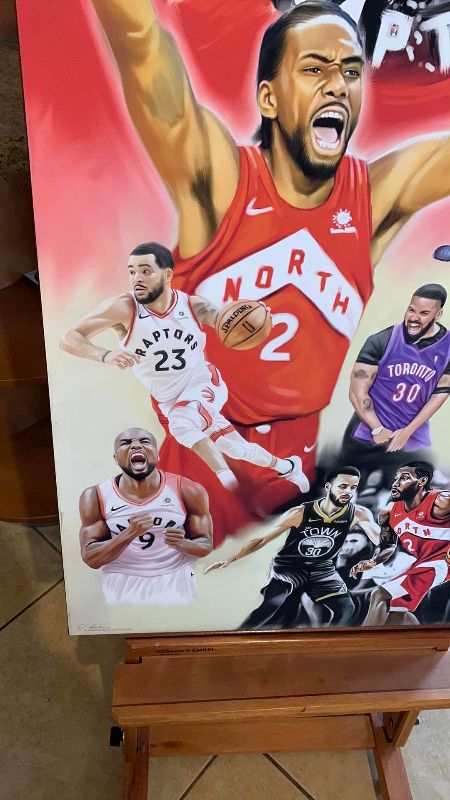 Photo 3 of NBA 2019 CHAMPIONS TORONTO RAPTORS "RAPTORS WIN" LIMITED EDITION GICLEE ON CANVAS 24" X 36"