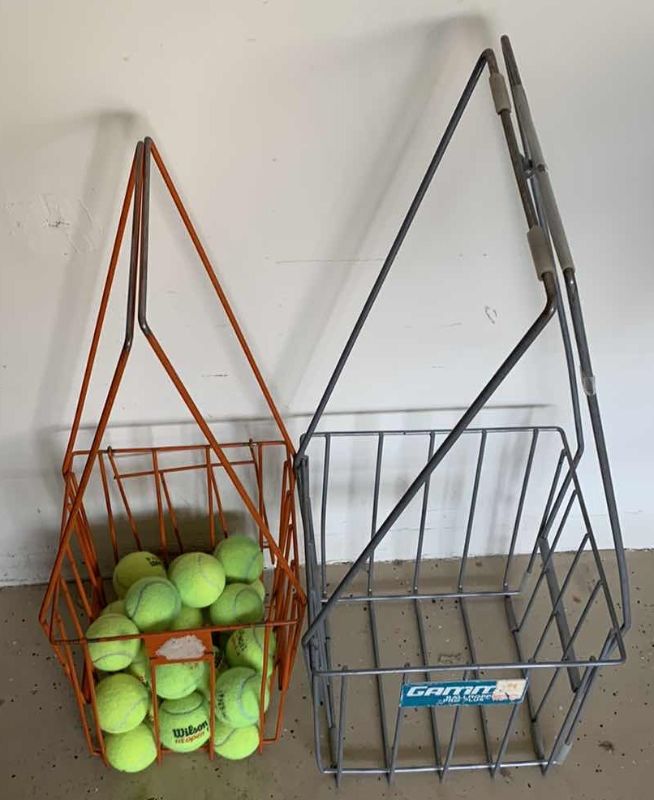 Photo 1 of TWO TENNIS BALL HOLDERS AND BALLS