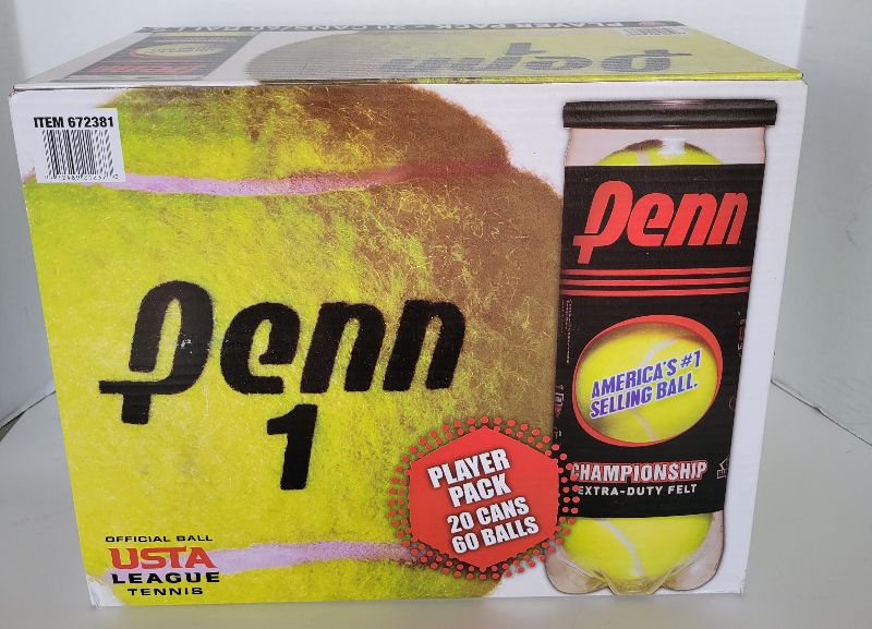 Photo 1 of PENN TENNIS BALL PLAYER PACK CHAMPIONSHIP EXTRA HEAVY DUTY 60 TOTAL BALLS FACTORY SEALED