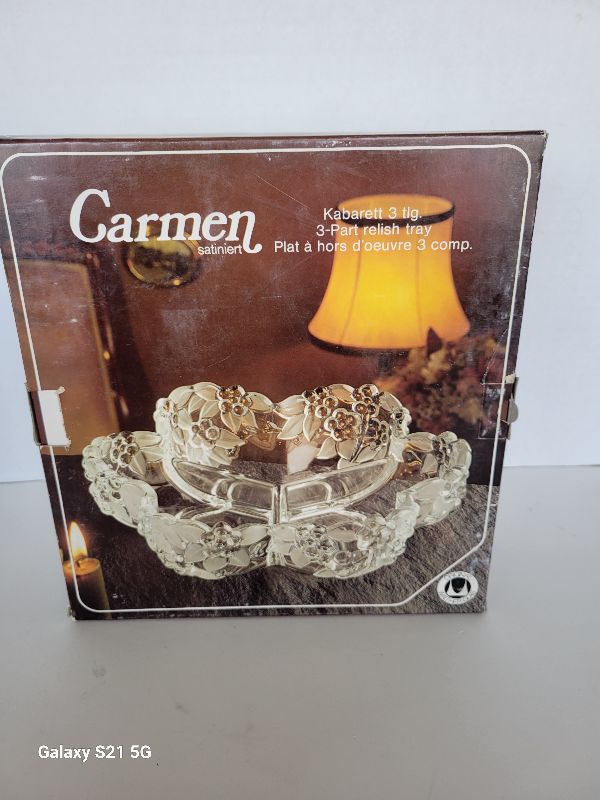 Photo 1 of CARMEN CRYSTAL THREE PART RELISH TRAY