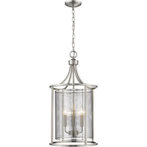 Photo 1 of EGLO INTERIOR PENDANT LIGHT FIXTURE BRUSHED NICKEL FINISH 14” X 27” 202806A