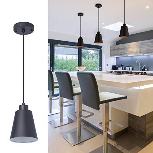 Photo 1 of Modern Black Pendant Light Fixture Mini 1-Light Pendant Lighting For Kitchen Island Industrial Hanging Pendant Light Cup Shade For Dining Room
