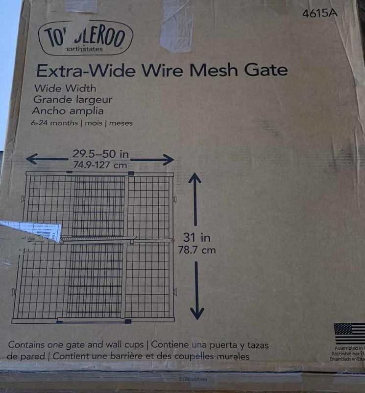 Photo 2 of TODDLEROO EXTRA-WIDE WIRE MESH GATE 31” X 30”-50”