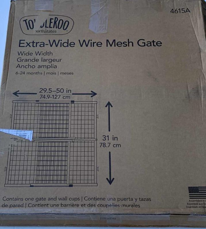 Photo 2 of TODDLEROO EXTRA-WIDE WIRE MESH GATE 31” X 30”-50”