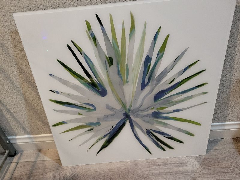 Photo 2 of TROPICAL LEAF ARTWORK 23” X 23”