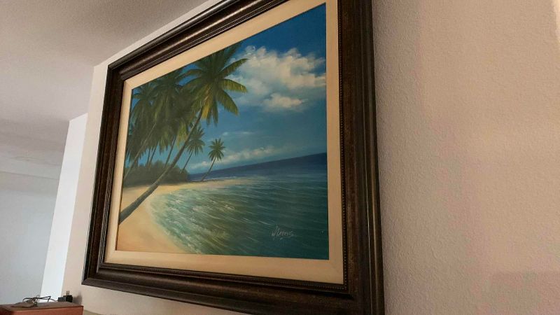 Photo 3 of BEACH WALL ART SIGNED 45” X 33”