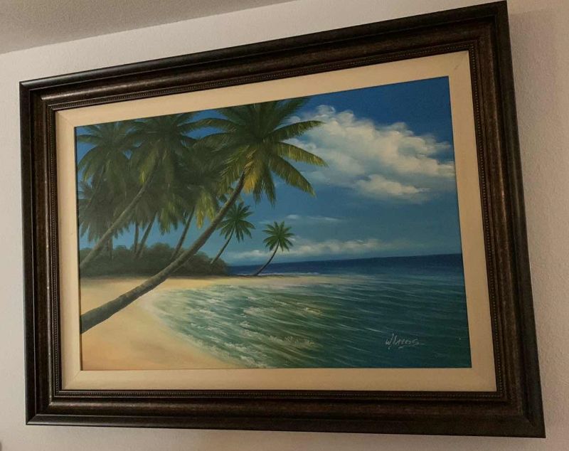 Photo 1 of BEACH WALL ART SIGNED 45” X 33”