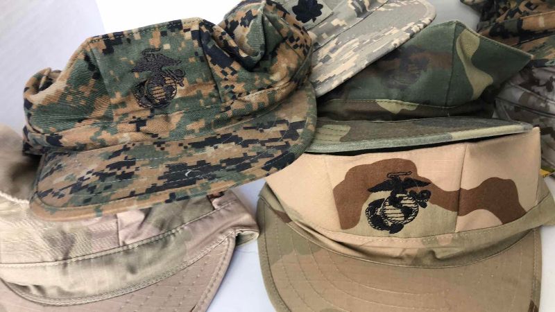 Photo 1 of 8 UNITED STATES MARINES CAMOUFLAGE CAPS