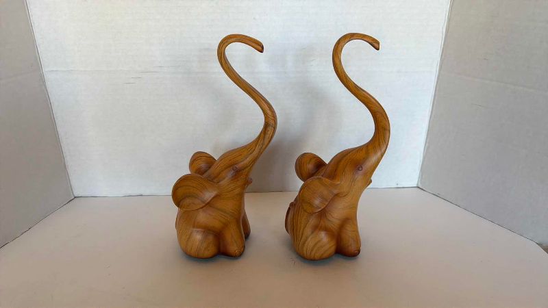 Photo 1 of 2-WOOD RING HOLDER ELEPHANTS