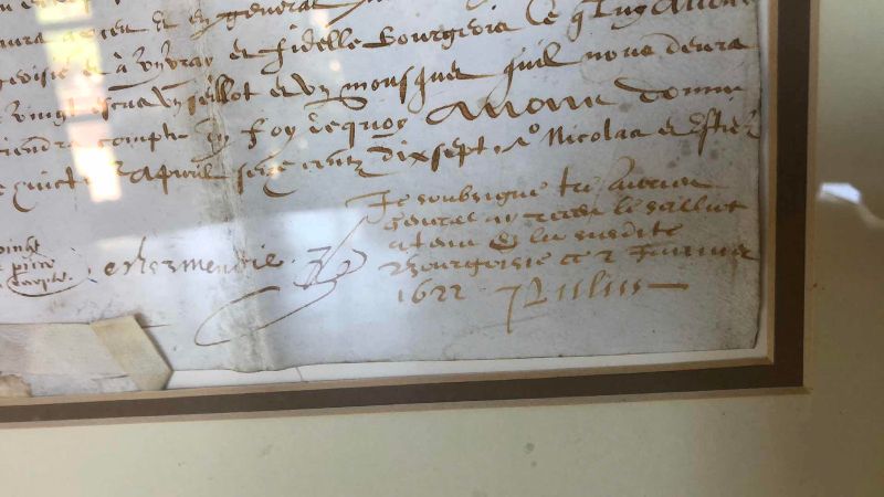 Photo 1 of ANTIQUE FRENCH FINANCIAL DOCUMENT WITH FROM 1622 WITH WAX STAMP