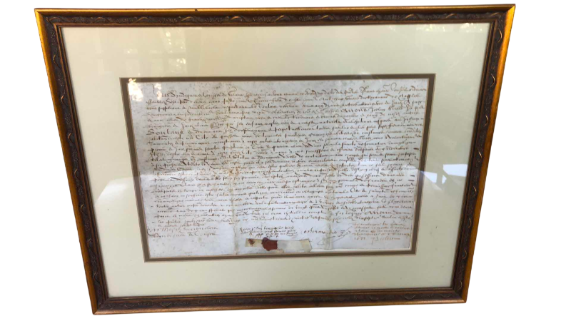 Photo 1 of ANTIQUE FRENCH FINANCIAL DOCUMENT WITH FROM 1622 WITH WAX STAMP