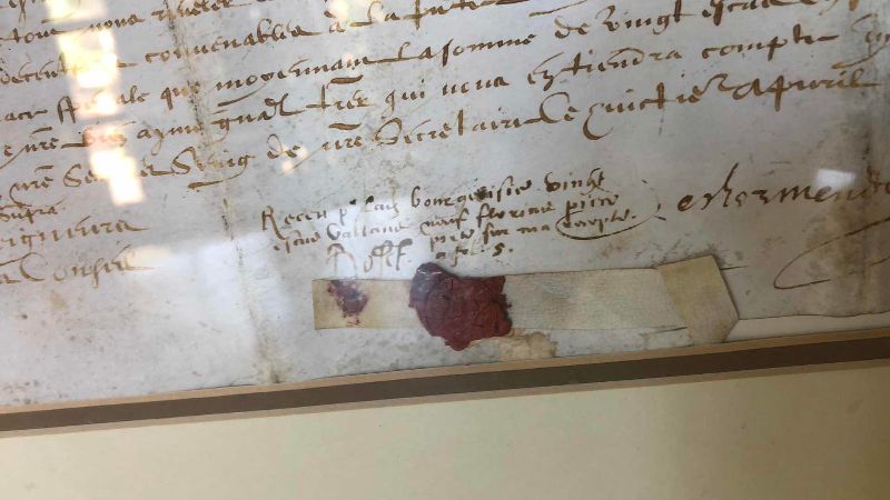 Photo 1 of ANTIQUE FRENCH FINANCIAL DOCUMENT WITH FROM 1622 WITH WAX STAMP