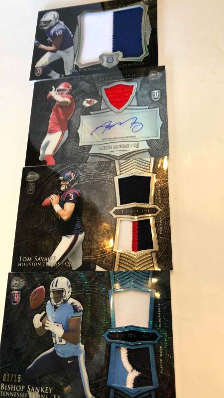 Photo 1 of 2013 NFL FOOTBALL TRIPLE THREADS AUTOGRAPHED AND JERSEY CARDS