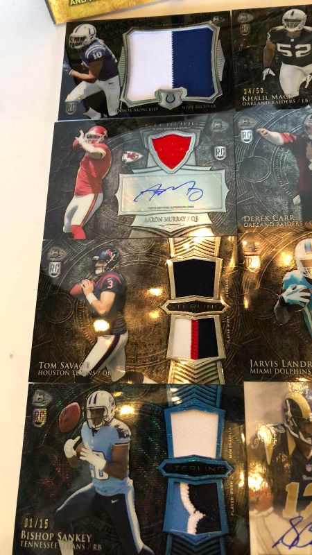 Photo 1 of 2013 NFL FOOTBALL TRIPLE THREADS AUTOGRAPHED AND JERSEY CARDS