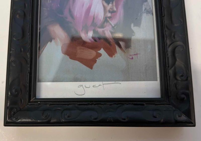 Photo 1 of 2- FRAMED CHRIS GUEST "TATTOOED WOMEN" SIGNED OIL PAINTINGS