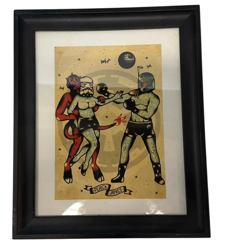Photo 1 of "STAR WARS SUPERHERO TATTOO FLASH" DERRICK JAMES ART 6" X 8"