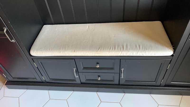 Photo 1 of ROYCE BLACK HALL TREE WITH BENCH AND STORAGE CUBBIES 80” X 16” H 81”