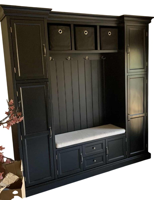 Photo 1 of ROYCE BLACK HALL TREE WITH BENCH AND STORAGE CUBBIES 80” X 16” H 81”