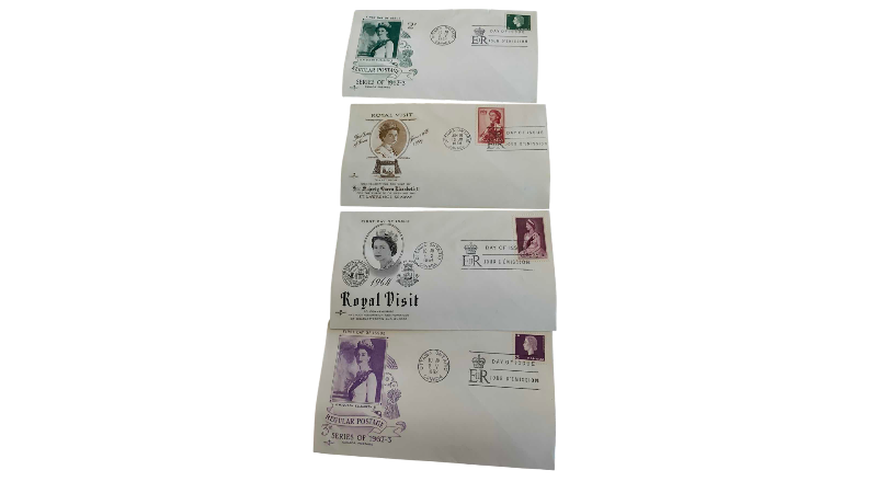 Photo 1 of VINTAGE CANADIAN FIRST DAY OF ISSUE QUEEN ELIZABETH STAMPS AND ENVELOPES