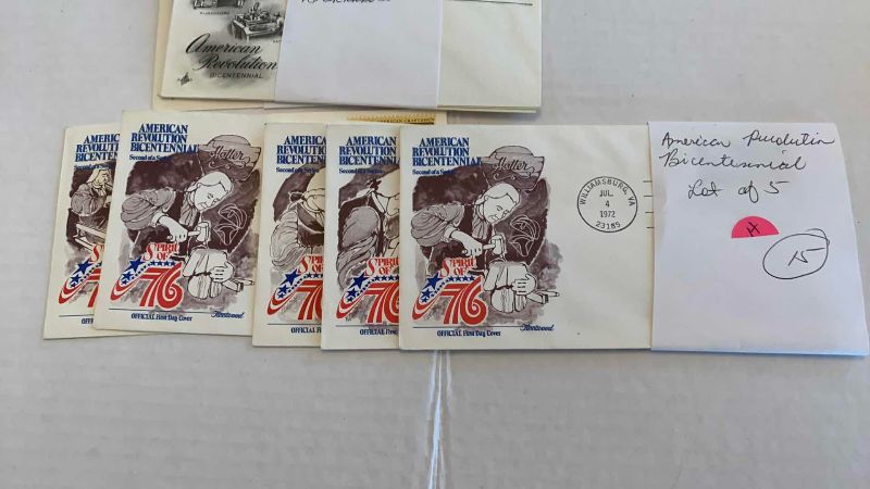 Photo 1 of UNITED STATES AMERICAN REVOLUTION FIRST DAY OF ISSUE STAMPS AND ENVELOPES