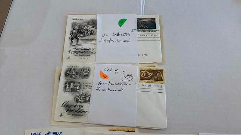 Photo 1 of UNITED STATES AMERICAN REVOLUTION FIRST DAY OF ISSUE STAMPS AND ENVELOPES
