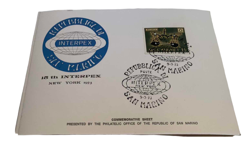 Photo 1 of SAN MARINO INTERPLEX 1973 COMMEMORATIVE POST STAMP CARDS