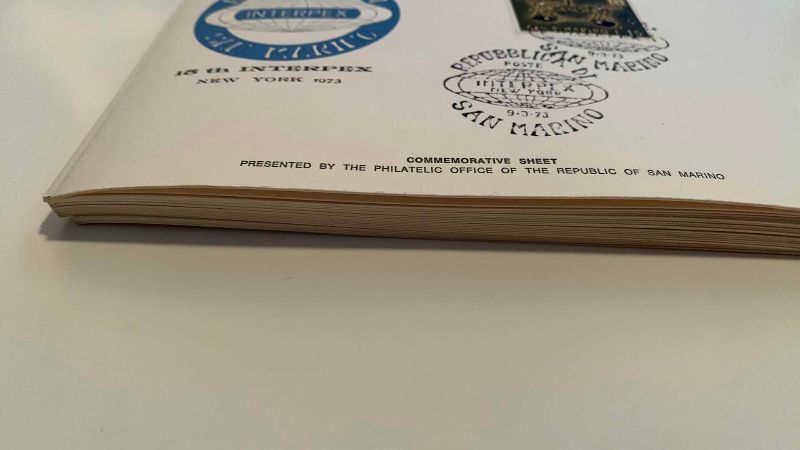 Photo 1 of SAN MARINO INTERPLEX 1973 COMMEMORATIVE POST STAMP CARDS