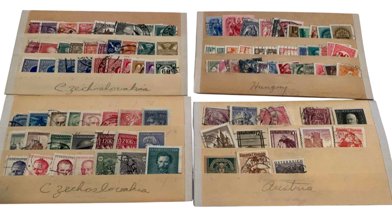 Photo 1 of VINTAGE POSTAGE STAMPS CHECKS, SLOVAKIA, HUNGARY, AND AUSTRIA than drugs, honey