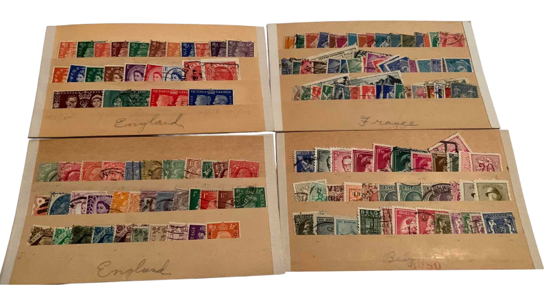 Photo 1 of VINTAGE POSTAGE STAMPS, ENGLAND, FRANCE, BELGIUM