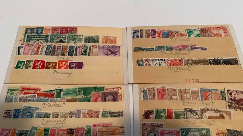 Photo 1 of VINTAGE POSTAGE STEPS, PERU, SOUTH AFRICA, POLAND, ARGENTINA, UGANDA, NEW ZEALAND, URUGUAY, CUBA, NORWAY, CHILE