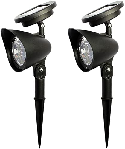 Photo 1 of BANUQUE Solar Lights Outdoor, Waterproof Solar Powered Landscape Spotlights Decorative Lighting Auto On/Off for Pathway Garden Patio Yard Driveway Pool
