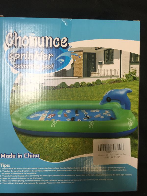 Photo 2 of Chomunce Splash Pad for Kids Inflatable Sprinkler Pool Outdoor Water Toys for Kid Ages 4-8 Summer Swimming Outside 3-in-1 Upgraded Spray Mat Birthday Gifts for 1 2 3 4 5 6 7 Years Old Boys and Girls