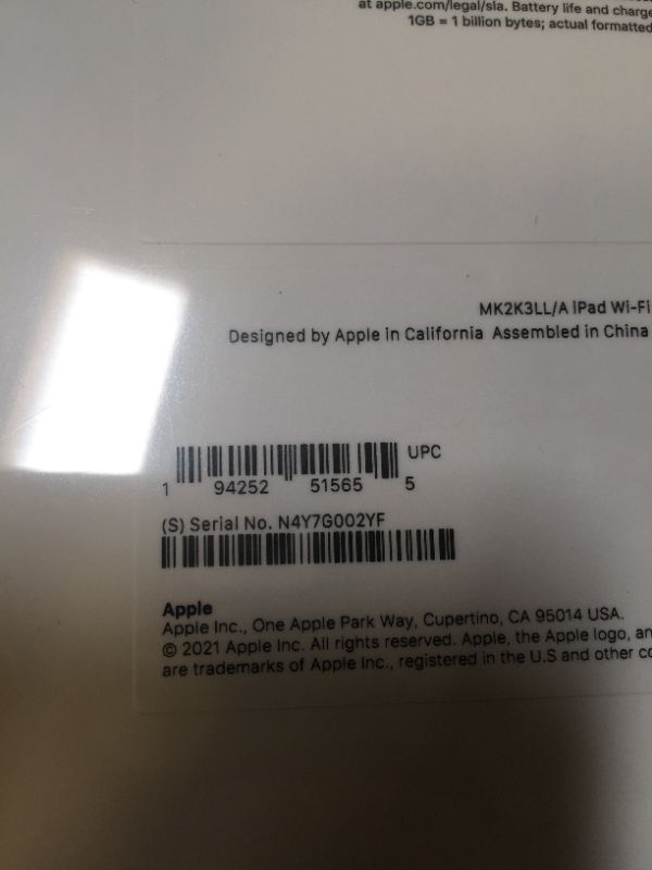 Photo 4 of 2021 Apple 10.2-inch iPad (Wi-Fi, 64GB) - Space Gray ---- FACTORY SEALED 
