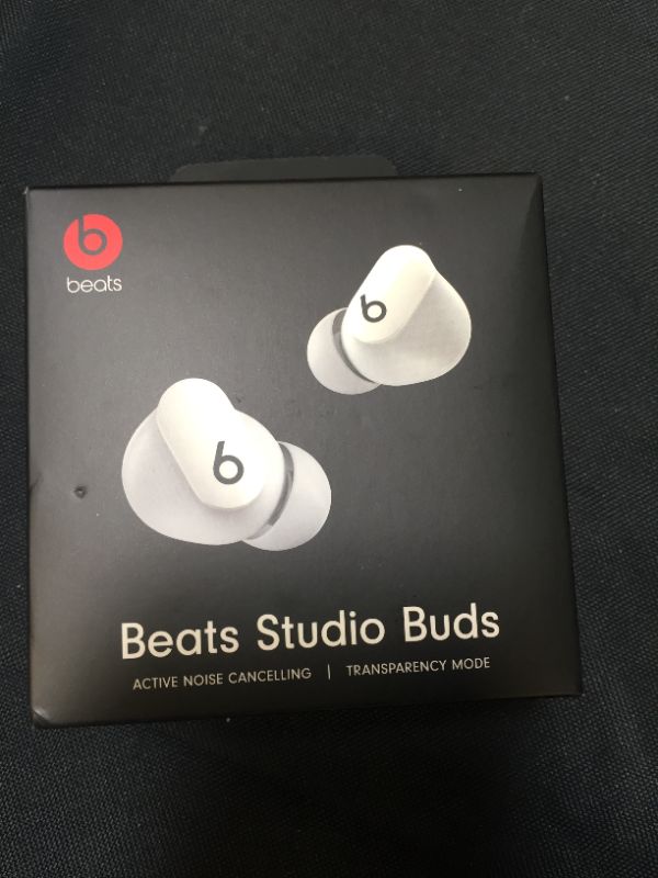 Photo 2 of Beats Studio Buds – True Wireless Noise Cancelling Earbuds – Compatible with Apple & Android, Built-in Microphone, IPX4 Rating, Sweat Resistant Earphones, Class 1 Bluetooth Headphones - White --- FACTORY SEALED 
