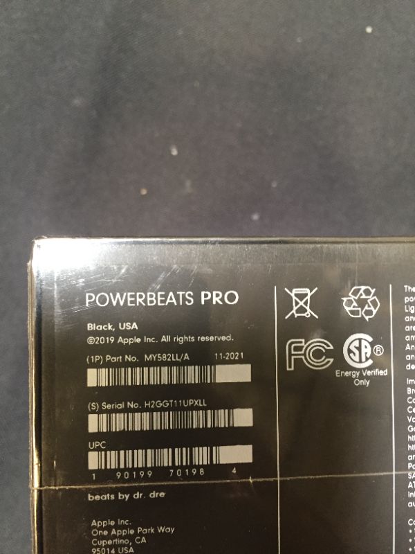 Photo 2 of Powerbeats Pro Wireless Earbuds - Apple H1 Headphone Chip, Class 1 Bluetooth Headphones, 9 Hours of Listening Time, Sweat Resistant, Built-in Microphone - Black ---- FACTORY SEALED 
