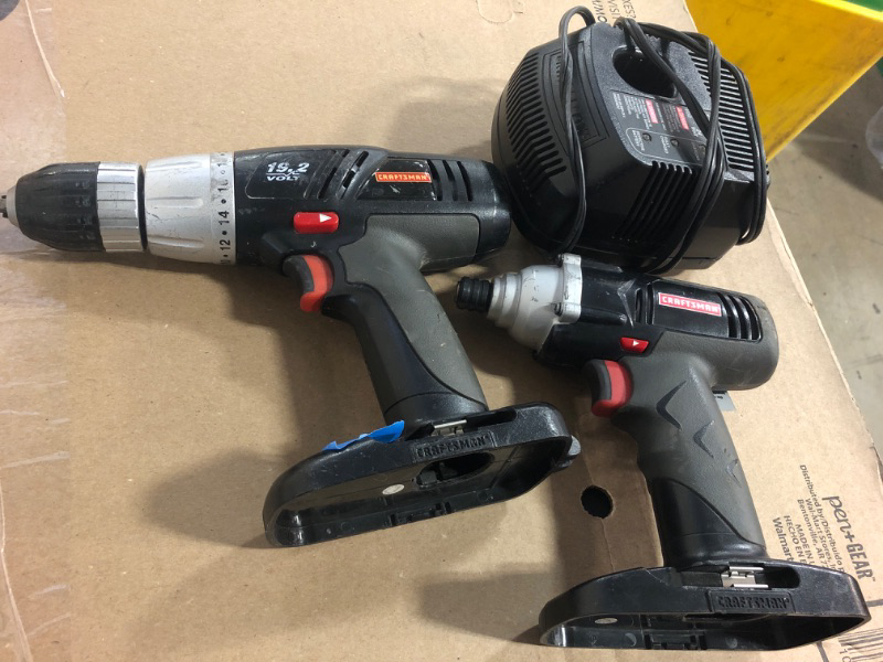 Photo 1 of CRAFTSMAN 19.2V CORDLESS IMPACT DRIVER & DRILL DRIVER WITH CHARGER