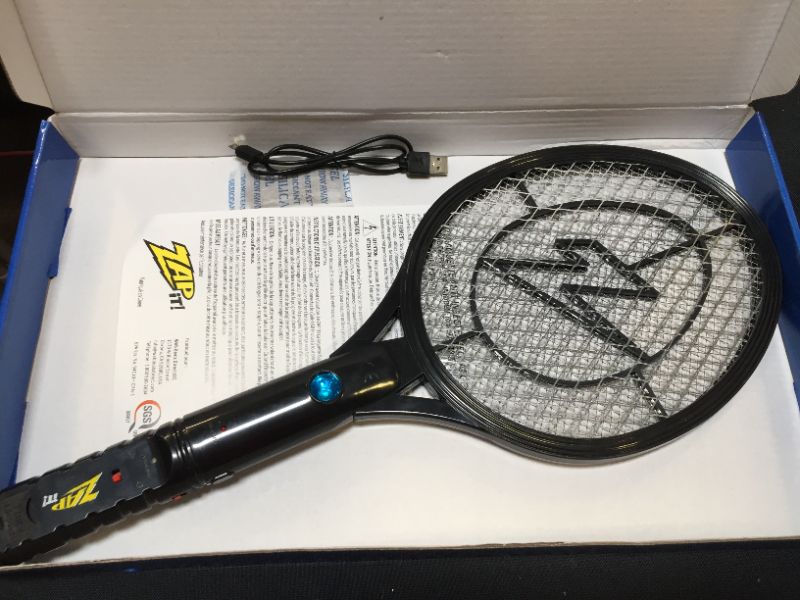 Photo 1 of ZAP IT! Bug Zapper Rechargeable Bug Zapper Racket, 4,000 Volt, USB Charging Cable

